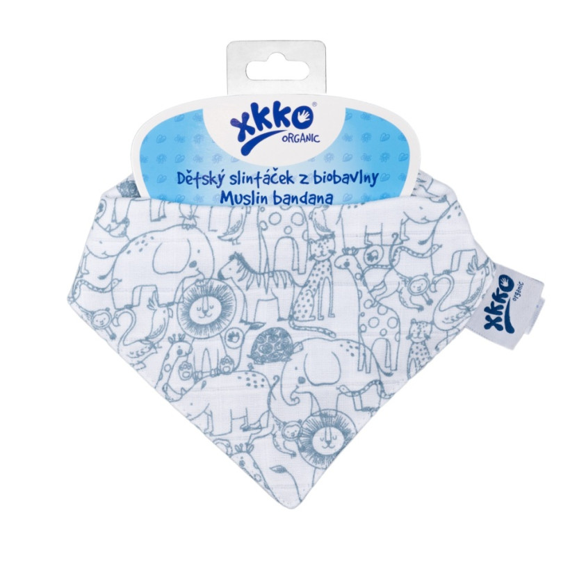 Organic Cotton Muslin Bandana XKKO Organic - Mountain Spring