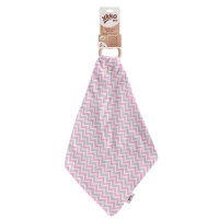 XKKO BMB Bamboo teether with Muslin - Chevron Baby Pink