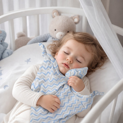 Bamboo cuddly toy XKKO BMB - Baby Blue Chevron