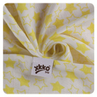 Bamboo swaddle XKKO BMB 120x120 - Little Stars Lemon 5x1ps (Wholesale packaging)
