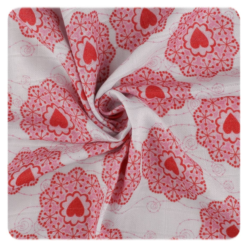 Bamboo swaddle XKKO BMB 120x120 - LE Retro Hearts