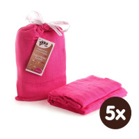 Bamboo swaddle XKKO BMB 120x120 - Magenta 5x1ps (Wholesale packaging)