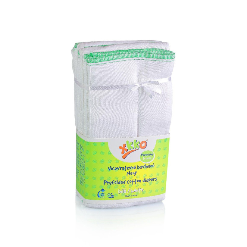 Prefolded Diapers XKKO Classic - Premium White 6x6ps (Wholesale pack.)