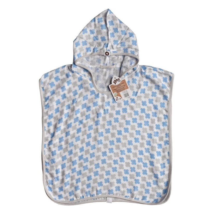 Bamboo Muslin Poncho XKKO BMB - Cross Baby Blue