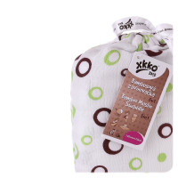 Bamboo swaddle XKKO BMB 120x120 - Lime Bubbles