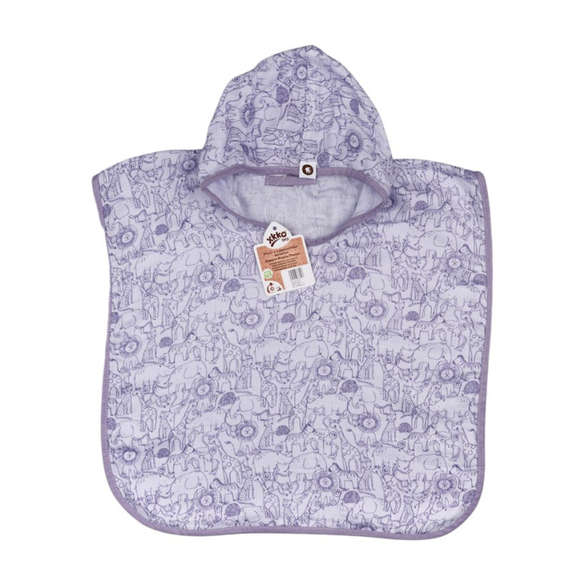 Bamboo Muslin Poncho XKKO BMB Safari - Lavender Aura