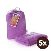 Bamboo swaddle XKKO BMB 120x120 - Lilac 5x1ps (Wholesale packaging)