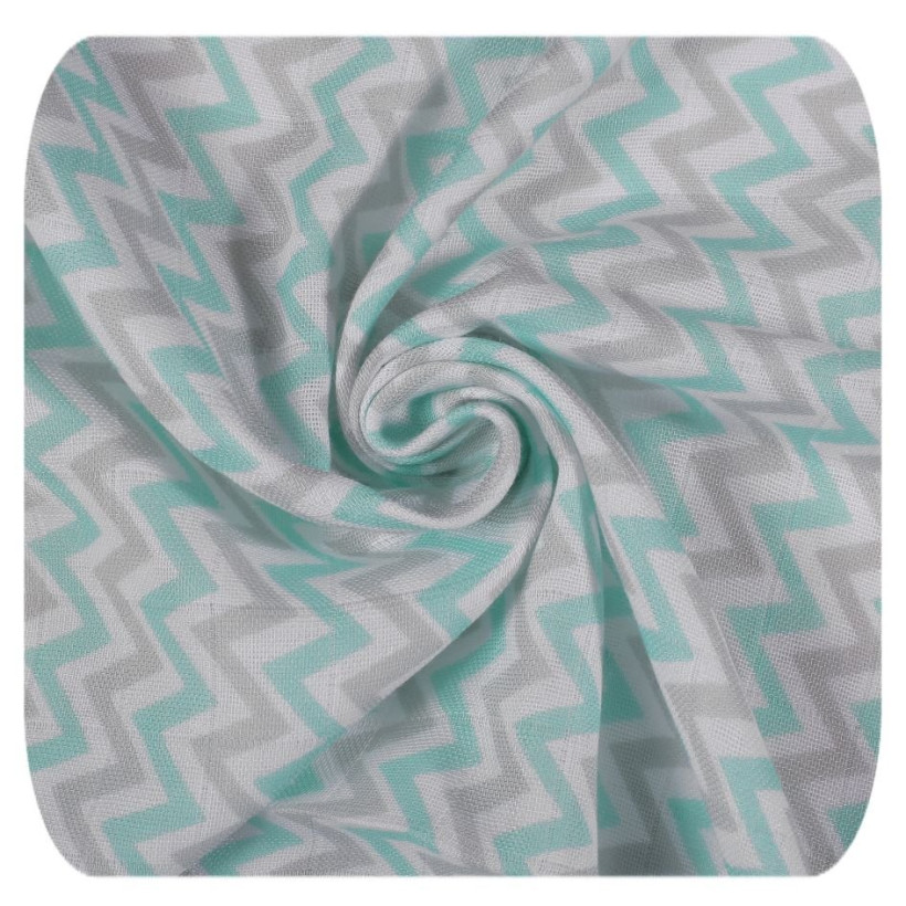 Bamboo swaddle XKKO BMB 120x120 - Mint Chevron