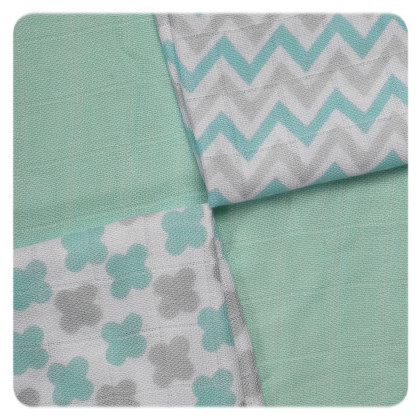 Bamboo muslins XKKO BMB 30x30 - Scandinavian Mint MIX 9pcs