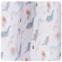 Bamboo muslin towel XKKO BMB 90x100 Digi - Sky Whale