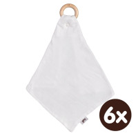 XKKO BMB Bamboo teether with Muslin - White 6x1ps (Wholesale pack.)