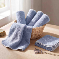 Organic cotton terry wipes XKKO Organic 21x21 - Baby Blue 5x6ps (Wholesale pack.)