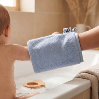 Organic cotton Terry Bath Glove XKKO Organic - Baby Blue