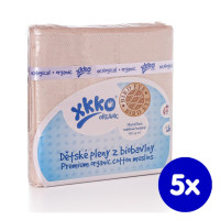 Organic Cotton Diapers XKKO Organic 70x70 Bird Eye - Natural 5x5ps (Wholesale pack.)