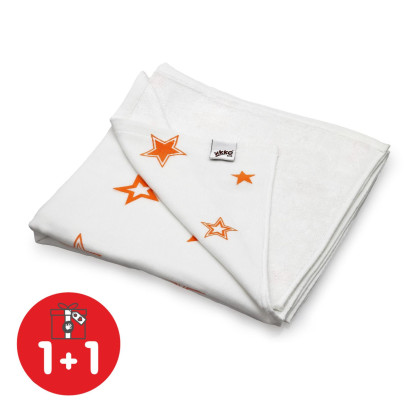 Bamboo blanket XKKO BMB 130x70 - Orange Stars