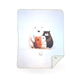 Spanish baby blanket XKKO LUX 75x100 - Bear Family