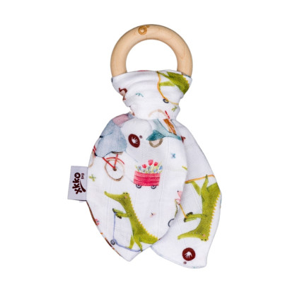 XKKO BMB Bamboo teether with Leaves Digi - ZOO on the Road
