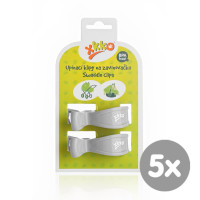 Pram Clips XKKO - Grey 5x2ps (Wholesale pack.)