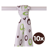 Bamboo muslin towel XKKO BMB 90x100 - Lime Bubbles 10x1pcs (Wholesale packaging)