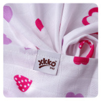 Bamboo muslin towel XKKO BMB 90x100 - Lilac Hearts