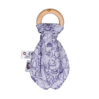 XKKO BMB Bamboo teether with Leaves Safari - Lavender Aura