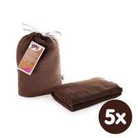 Bamboo swaddle XKKO BMB 120x120 - Dark Choco 5x1ps (Wholesale packaging)