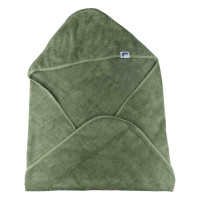 Hooded terry bath towel XKKO Organic 90x90 - Granite Green