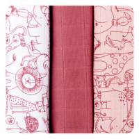 Organic Cotton Muslins XKKO Organic 70x70 Old Times - Safari Mesa Rose MIX