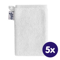 Organic cotton Terry Bath Glove XKKO Organic - White 5x1ps (Wholesale pack.)