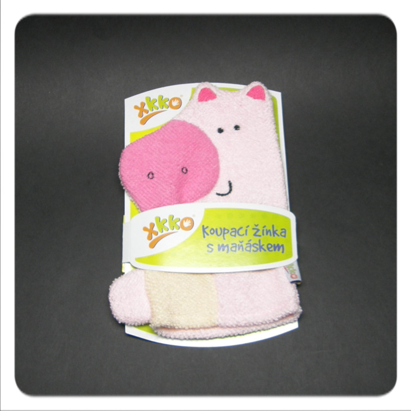 XKKO Cotton Bath Glove - Pig 12x1ps (Wholesale pack.)
