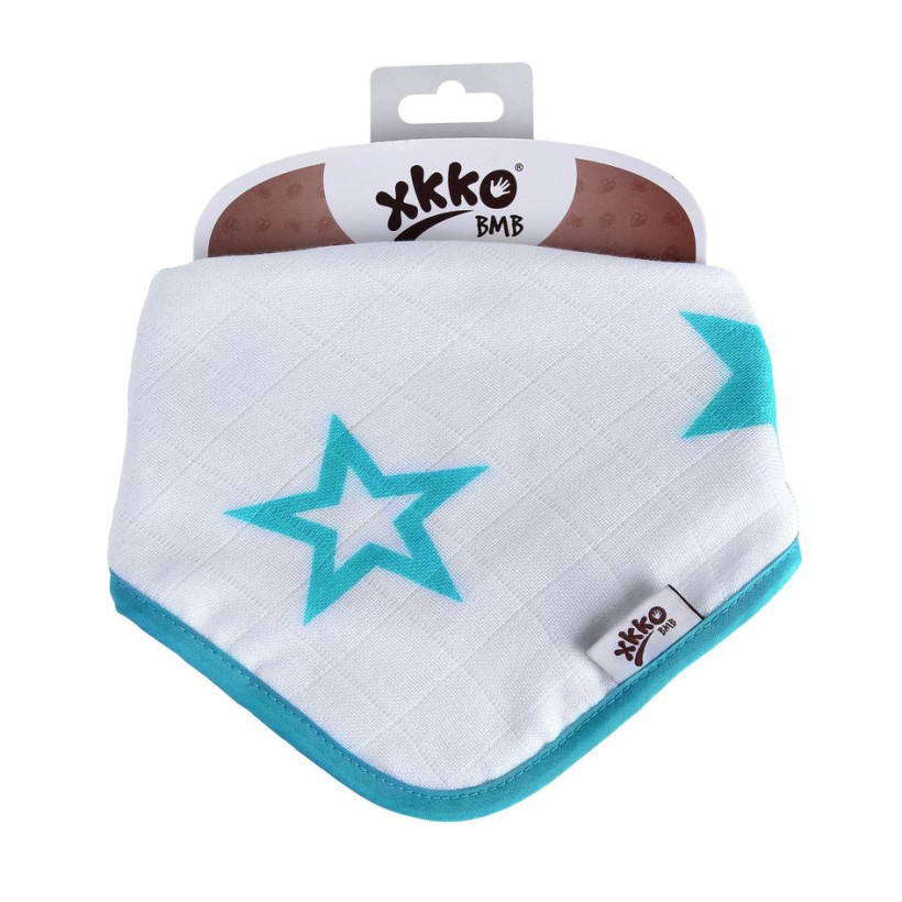 Bamboo bandana XKKO BMB - Turquoise Stars 3x1ps Wholesale packing