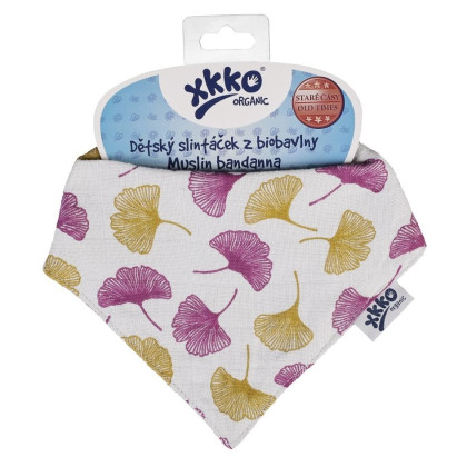 Organic Cotton Muslin Bandana XKKO Organic - Ginkgo