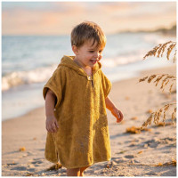 Organic cotton terry Poncho XKKO Organic - Honey Mustard