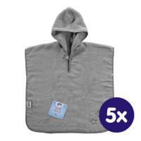 Organic cotton terry Poncho XKKO Organic - Silver Stars 5x1ps (Wholesale pack.)