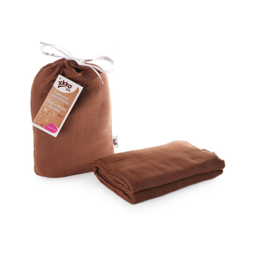 Bamboo swaddle XKKO BMB 120x120 - Milk Choco