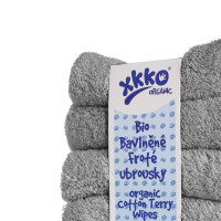 Organic cotton terry wipes XKKO Organic 21x21 - Silver