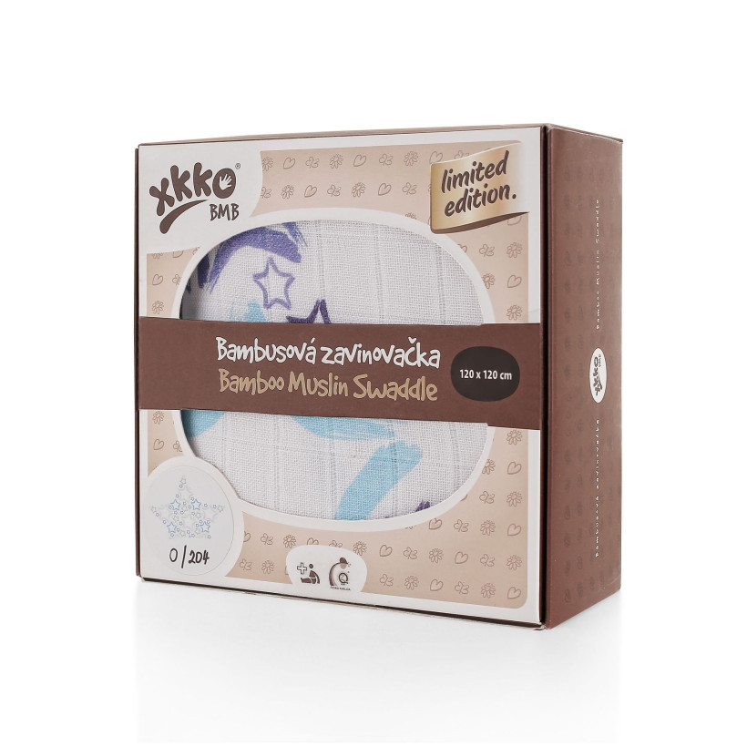 Bamboo swaddle XKKO BMB 120x120 - LE Big Blue Star