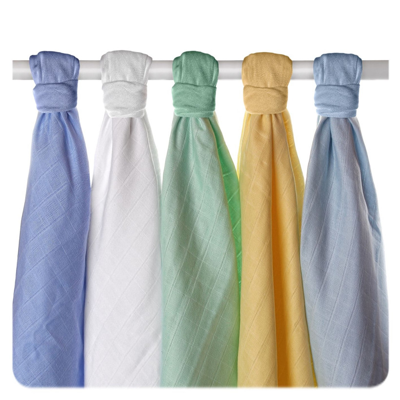 Organic Cotton Muslins XKKO Organic 70x70 Old Times - Pastels for Boys