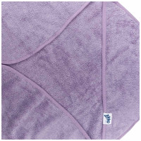 Hooded terry bath towel XKKO Organic 90x90 - Lavender Aura