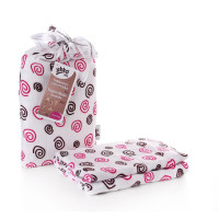 Bamboo swaddle XKKO BMB 120x120 - Magenta Spirals