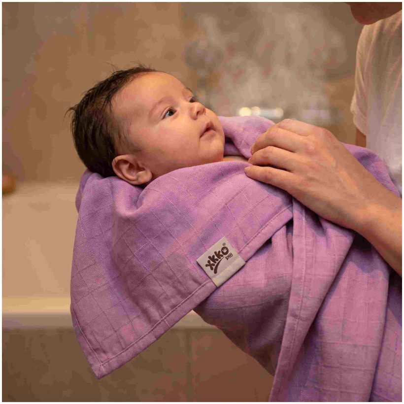 Bamboo muslin towel XKKO BMB 90x100 - Violet