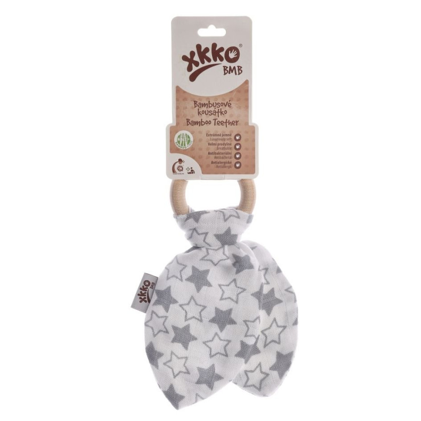 XKKO BMB Bamboo teether with Leaves - Silver Little Stars