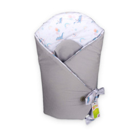 Cotton swaddling wrap XKKO LUX with coconut insert - Sky Whale