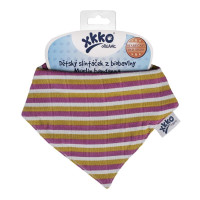 Organic Cotton Muslin Bandana XKKO Organic - Violet Stripes