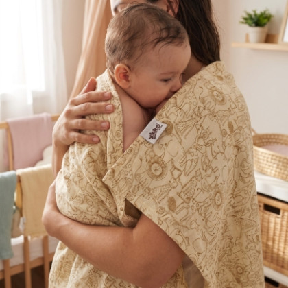 Bamboo muslin towel XKKO BMB 90x100 - Safari Honey Mustard