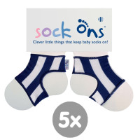 Sock Ons Navy Stripe 5x1 pair (Wholesale pack.)