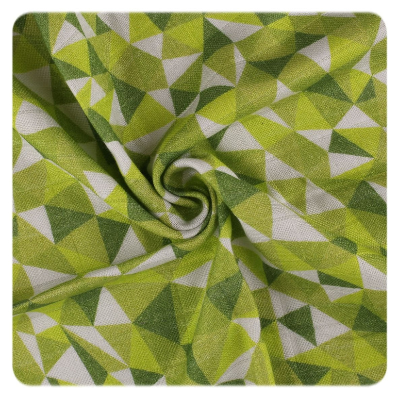 Bamboo swaddle XKKO BMB 120x120 - LE Green Triangles