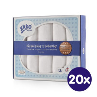 Organic Cotton Muslins XKKO Organic 80x80 Old Times - White 20x5ps (Wholesale pack.)