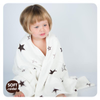 Bamboo blanket XKKO BMB 130x70 - Natural Brown Stars