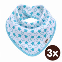 Bamboo bandana XKKO BMB - Little Stars Turquoise 3x1ps Wholesale packing